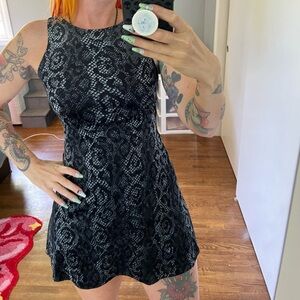 Vintage Betsey Johnson velvet snakeskin mini dress size 4